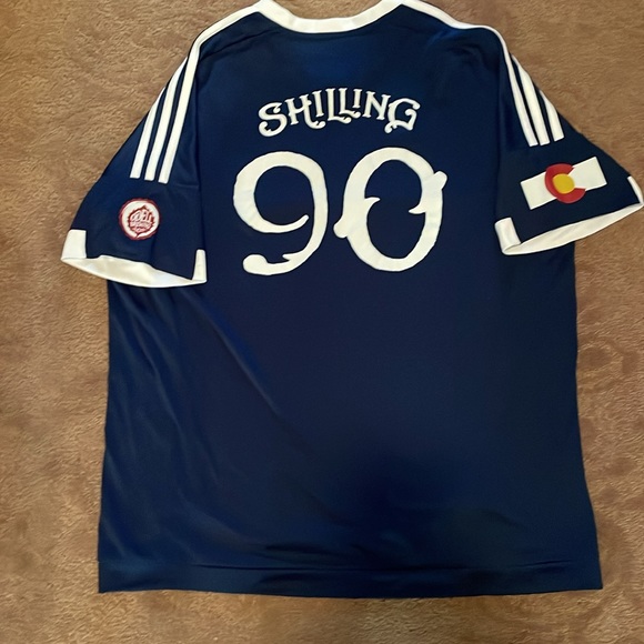 Men’s X-Large,soccer shirt.Blue with ODell Brewing Co. & 90 Shilling branding - Picture 8 of 8